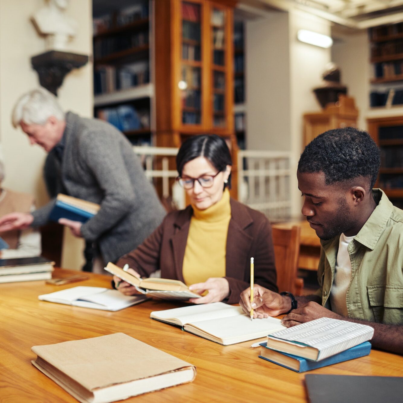 Diverse People in Library